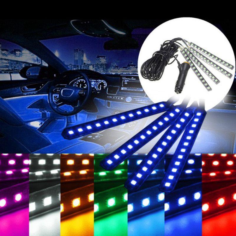 Đèn led sàn, led gầm ghế oto cảm biến đổi màu theo nhạc