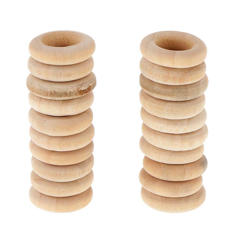 2X 20Pcs DIY Jewelry Making Wooden Teething  for DIY Crafts Decoration 15mm