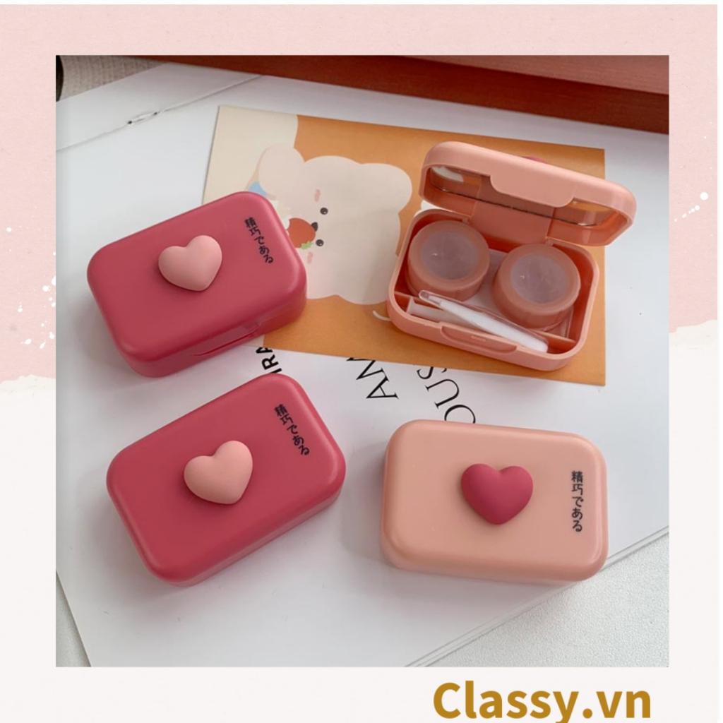 Hộp đựng kính áp tròng Classy , đựng lens màu đỏ, có gương soi PK1172