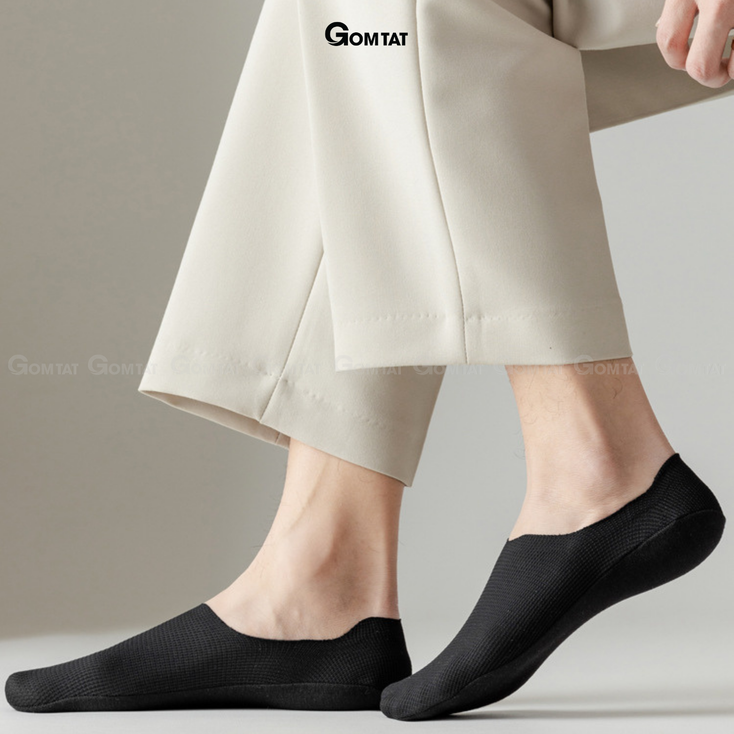 Tất vớ lười nam GOMTAT có đệm cao su chống tuột gót, chất liệu cotton hút ẩm khử mùi tốt - HNA-OYU-1501-1DOI