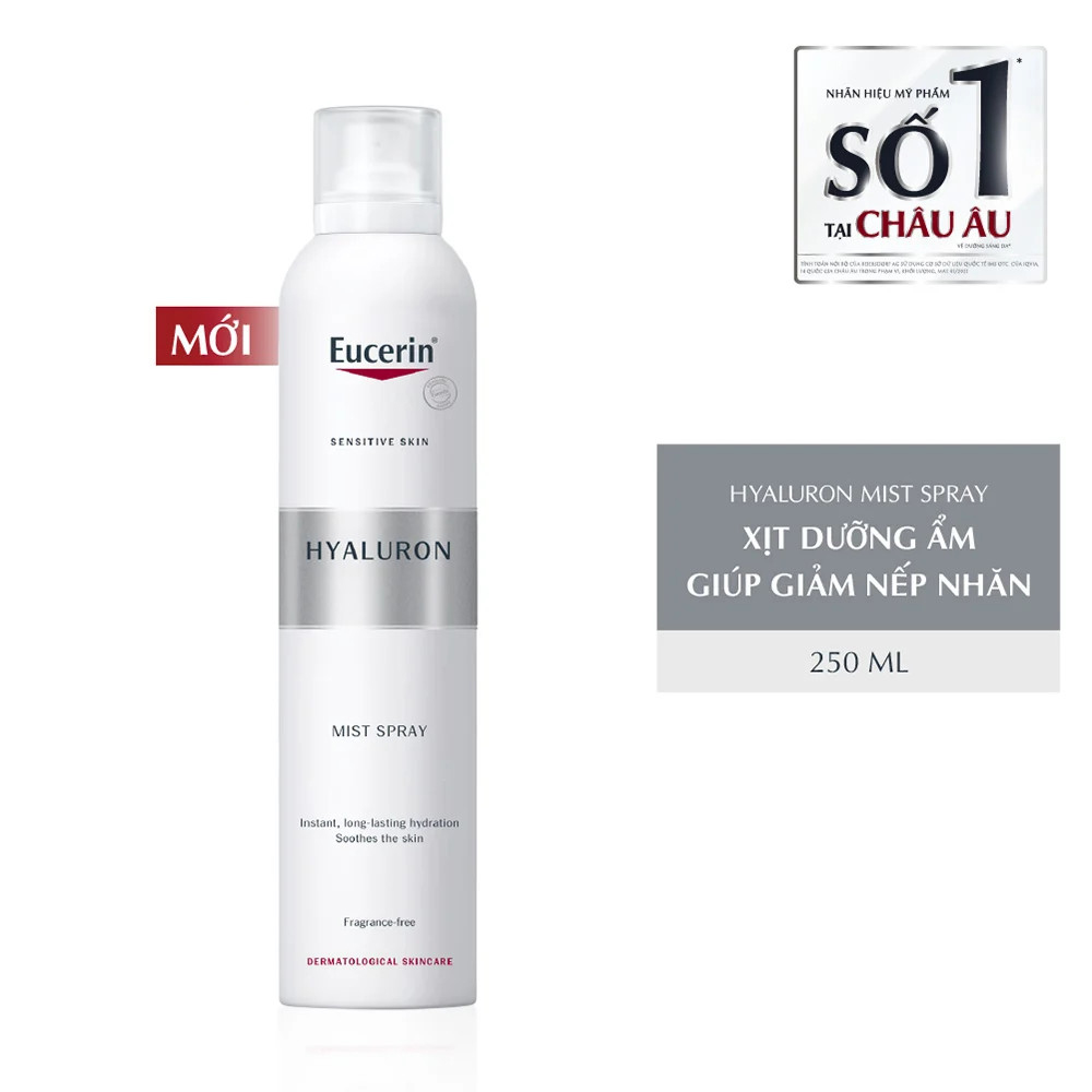 Xịt dưỡng ẩm Eucerin Hyaluron Mist Spray 250ml - cho da nhạy cảm