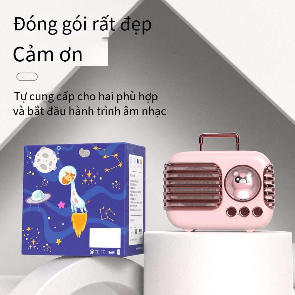 Phong cách mới nhất của phim hoạt hình loa bluetooth cổ điển vali nhỏ sáng tạo loa nhỏ di động ngoài trời loa siêu trầm sáng tạo không dây