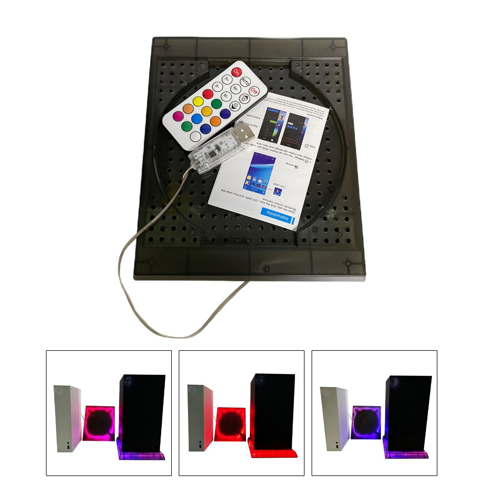 USB RGB LED Cooler Cooling Fan Stand, Wireless Remote Controller IR, Multi-color LED Light Accessories