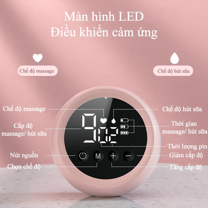 Máy hút sữa điện đơn không dây cầm tay có chế độ massage, kích sữa - Chất liệu an toàn cho mẹ và bé