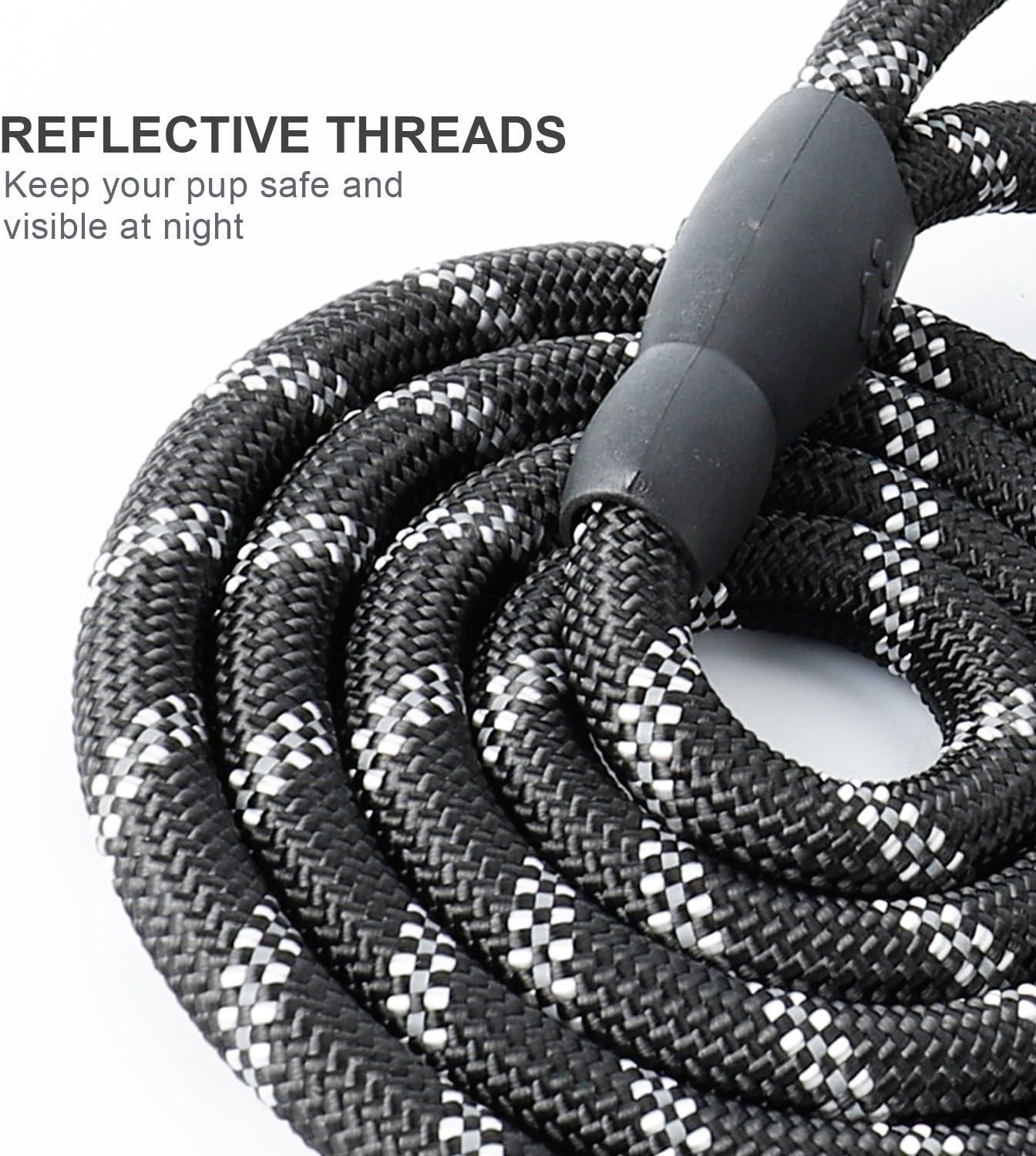 Dây Xích Chó, Dây Xích Chó Bằng Dây Có Tay Cầm Đệm Mềm, Sợi Phản Quang Cao, Túi Đựng Chất Thải Và Hộp Đựng Cho Chó, Dây Xích 1,5m Cho Chó Mọi Kích Thước, Màu Đen