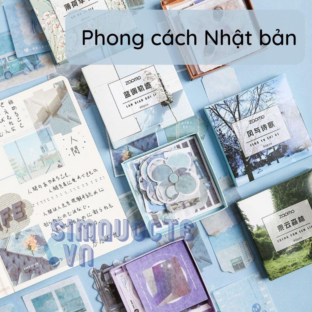 Sticker dán nhãn phong cách Nhật Bản nhiều chủ đề