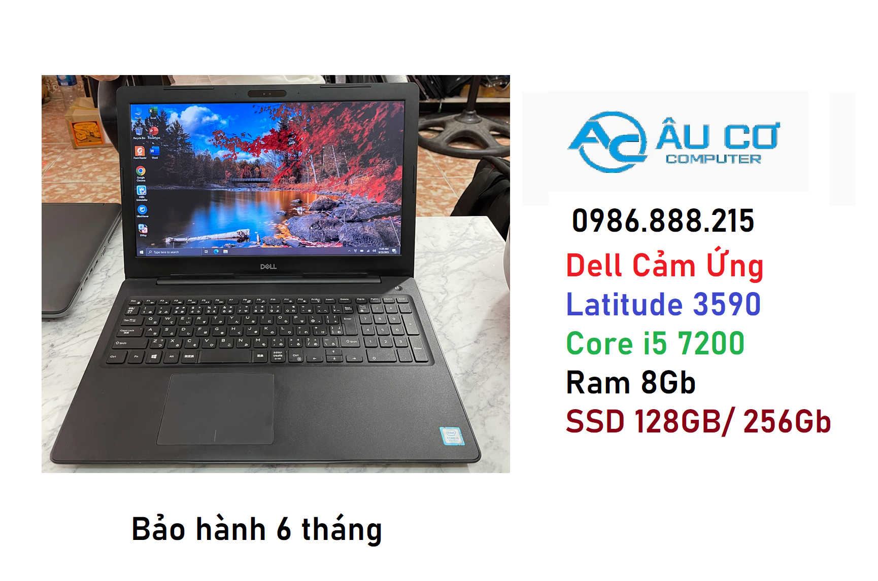 Hình ảnh Laptop Dell Latitude 3590  Core i5 7200U- Ram 8GB- 128GB SSD Ổ cứng -Màn hình 15-6 inch BH 6 thang - Hàng chính hãng