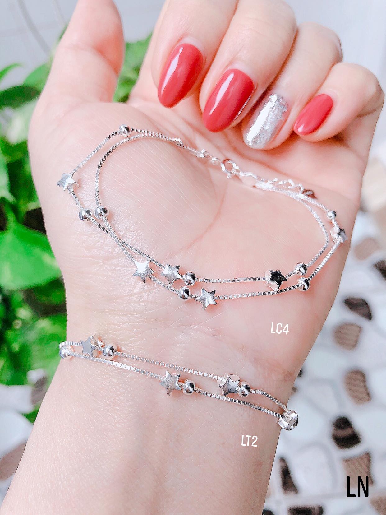 Lắc tay nữ thời trang chất liệu bạc Ý MS135a