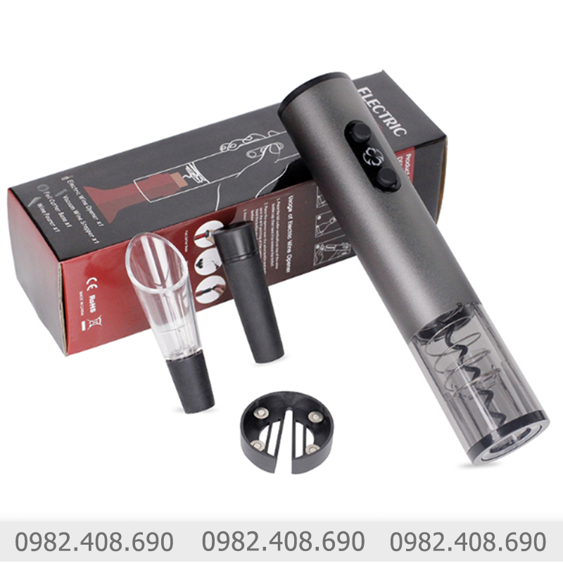 Bộ khui rượu vang bằng điện 4 món pin rời