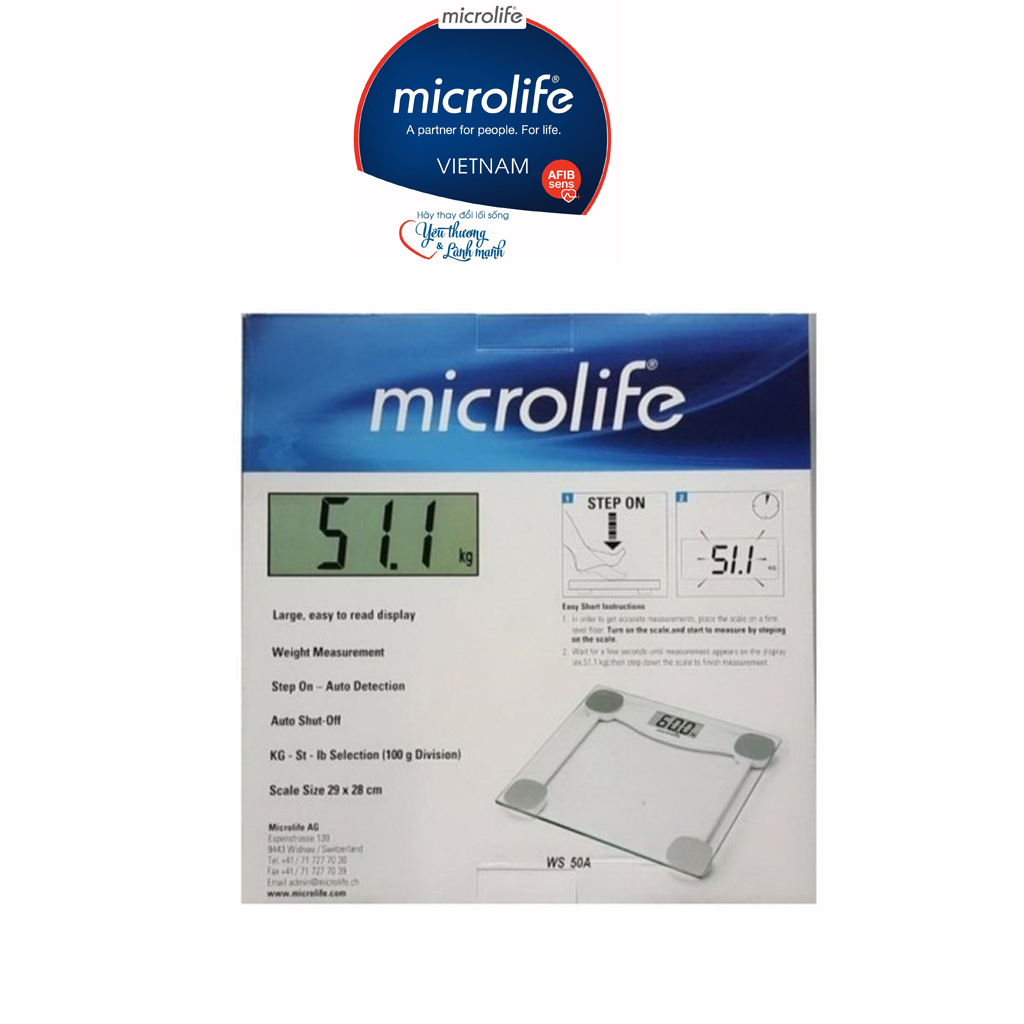 CÂN SỨC KHỎE ĐIỆN TỬ MICROLIFE WS-50A | Thương Hiệu Thụy Sĩ