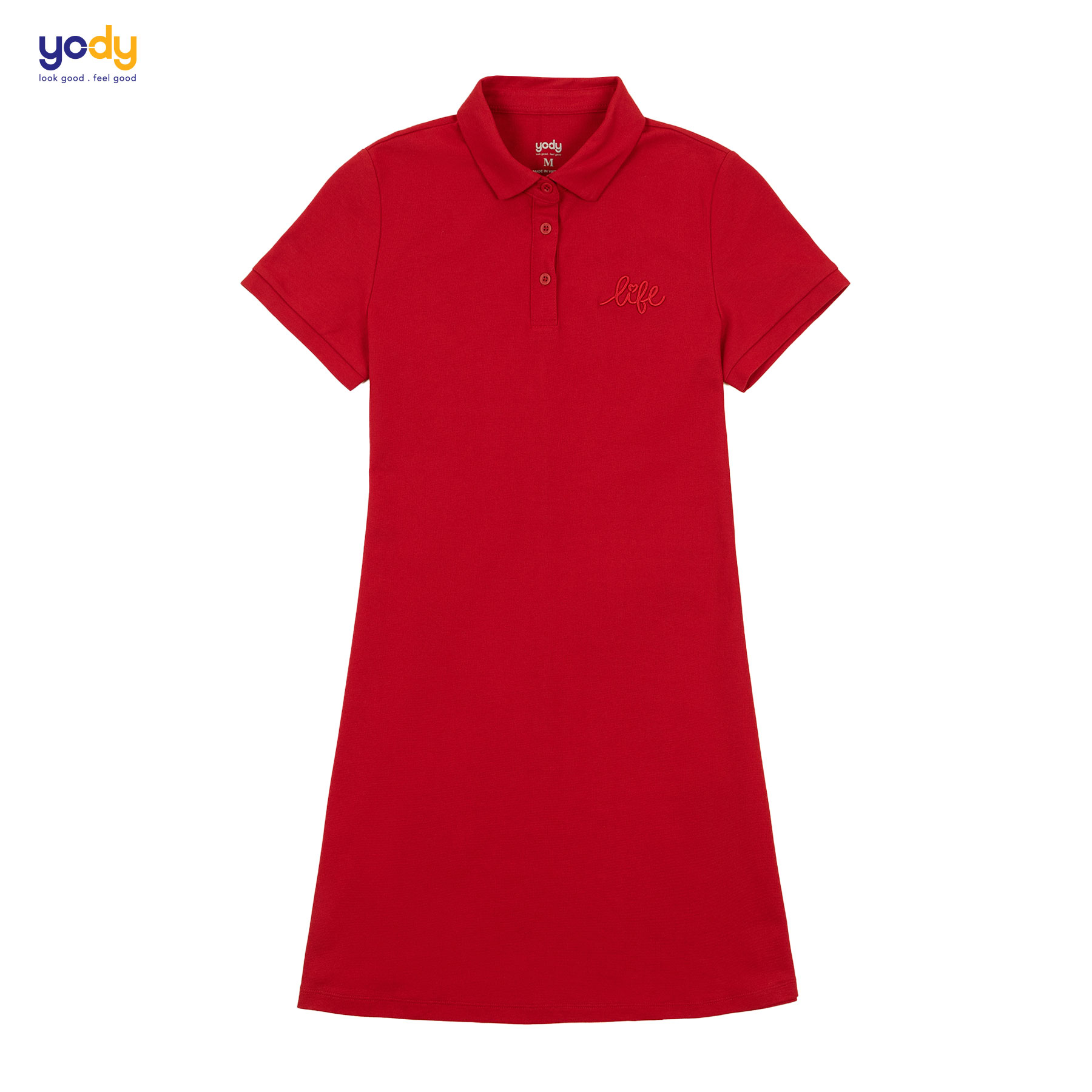 Váy thun polo nữ YODY cộc tay có cổ chất liệu cotton mềm mại thoải mái - VPN5004
