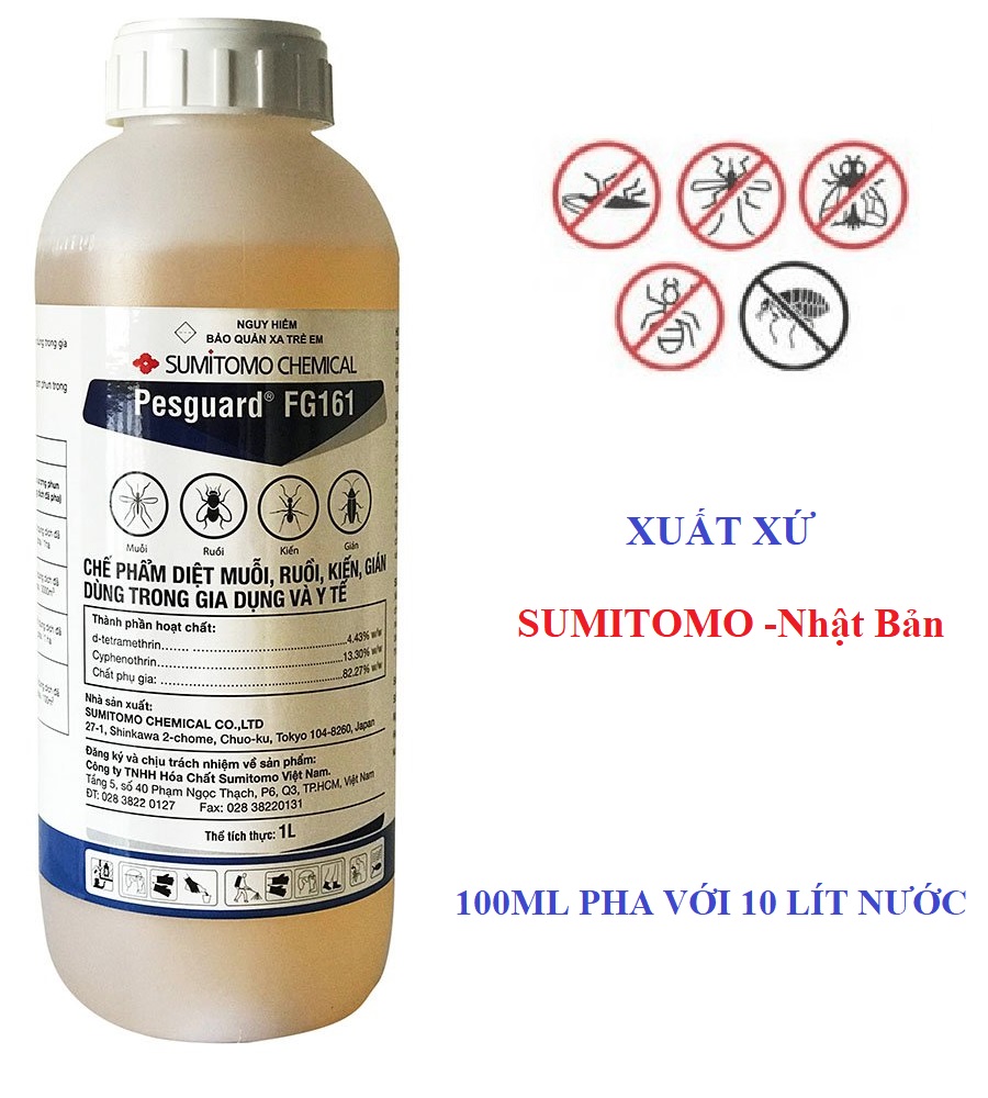 Hàng nhập Nhật- Thuốc diệt muỗi ,kiến, gián... Pestguard 161 theo công nghệ an toàn của Nhật Bản.