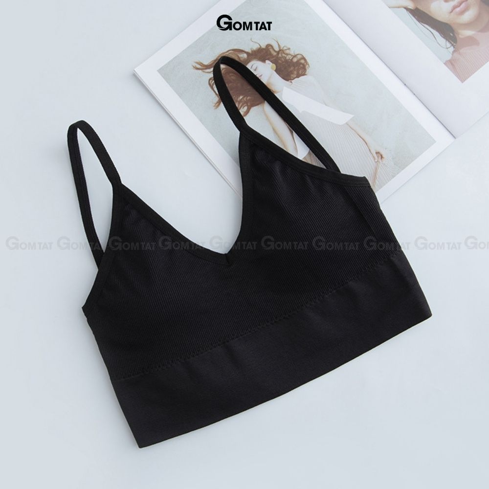 Áo Bra thun gân tâm tập gym, áo ngực khoét lưng chữ U kèm mút đệm mỏng - BRACHU-U-007