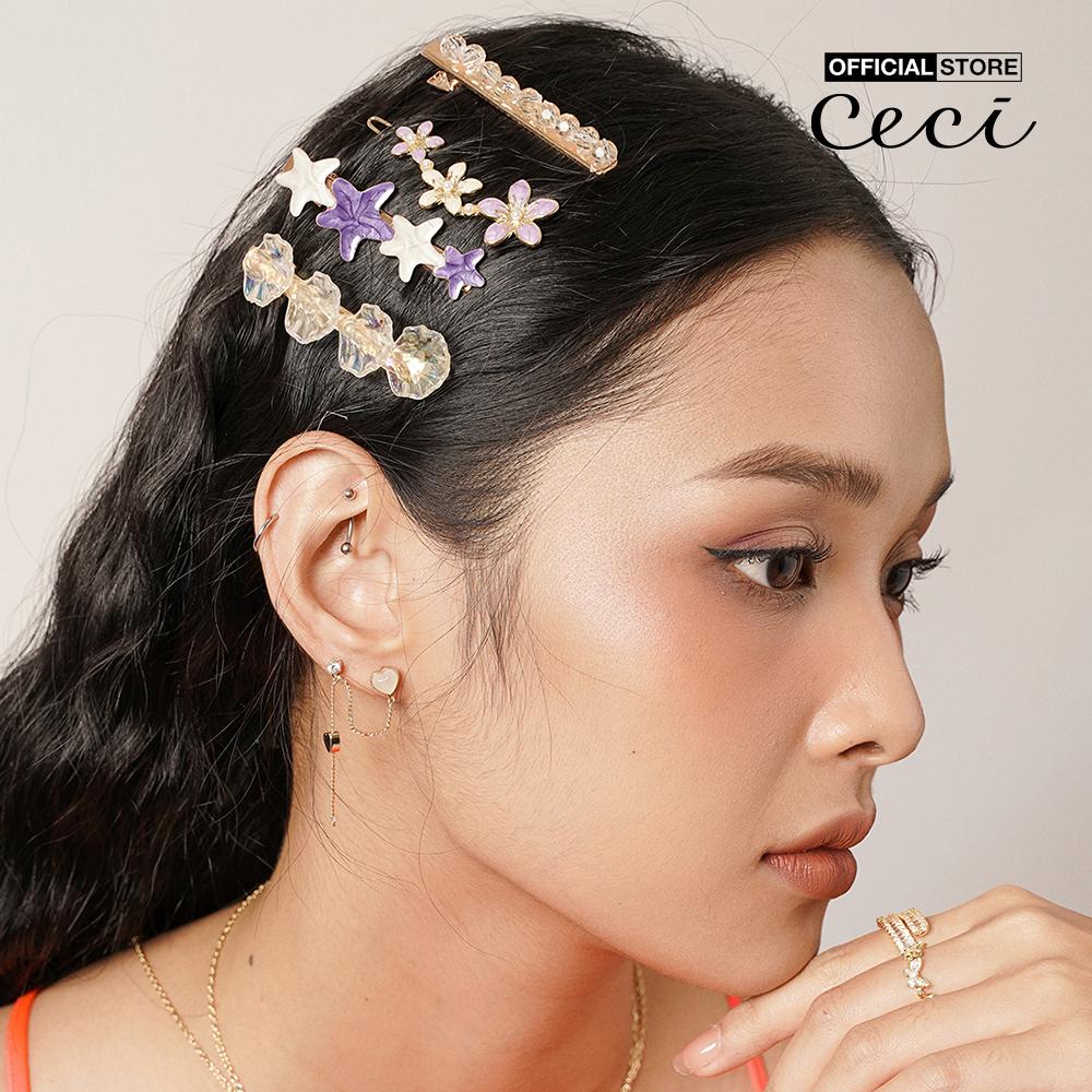 CECI - Pack 6 kẹp tóc nữ kim loại dáng dài thời trang CC6-01000057