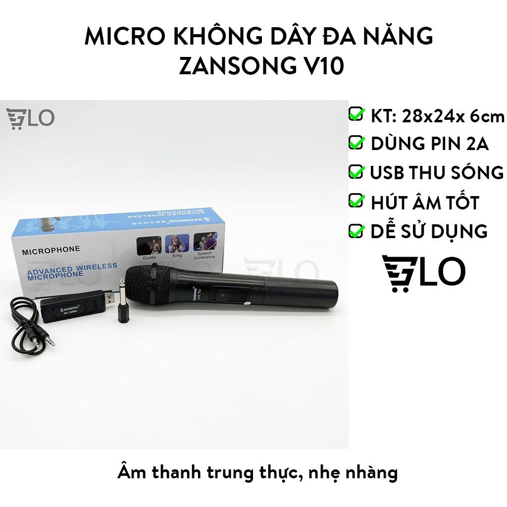 Micro Karaoke Không Dây Cho Loa Kéo Daile V10 Chống Hú Tốt, Hút Âm