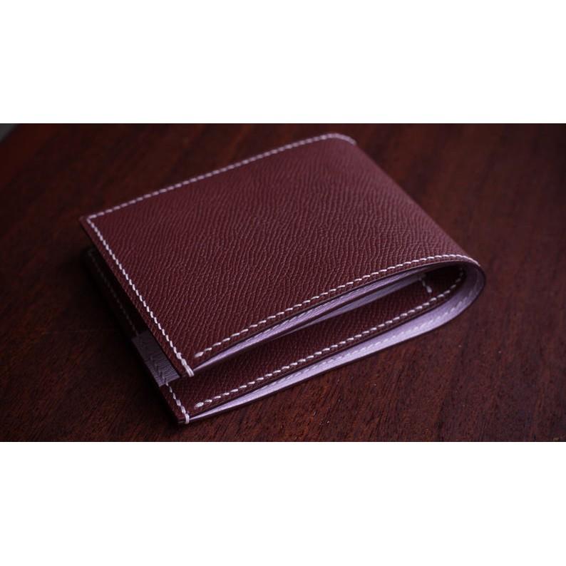 Ví da nam Cao Cấp da bò vân epsom mix màu - ví nam ngang handmade thiết kế trẻ trung bảo hành 3 năm - BC21008