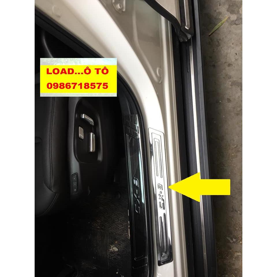 Ốp Bậc Cửa, Nẹp Bước Chân Trong, Ngoài Mazda CX8 2023-2020 Chất Liệu Titan Cao cấp