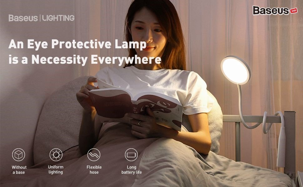 Đèn Đọc Sách Mini, Pin Sạc Tiện Dụng Baseus Comfort Reading Mini Clip Lamp-Hàng Baseus Chính Hãng