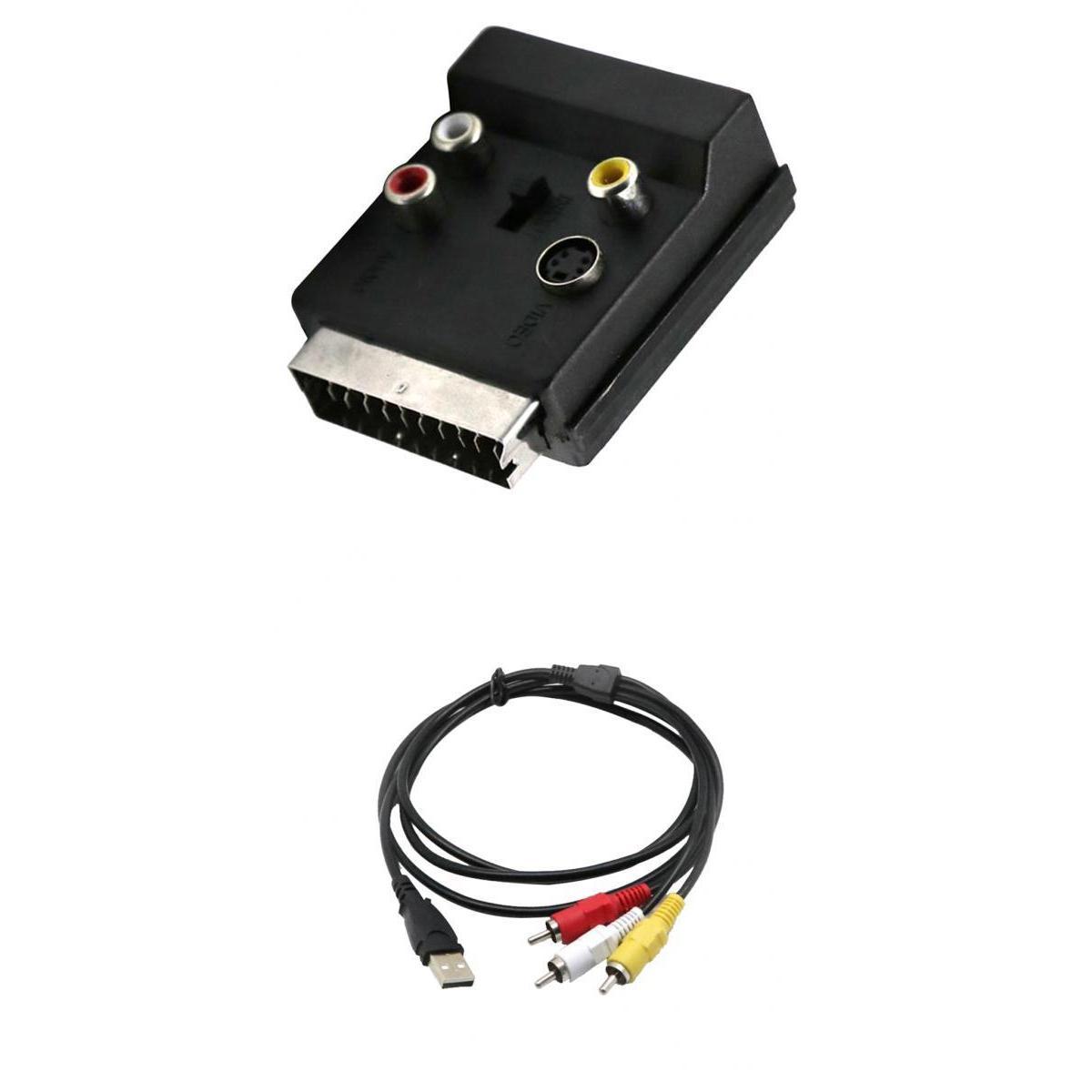 USB Male to 3 RCA +  to  S-Video 3 RCA Adaptor