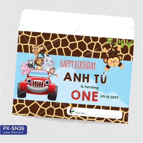 Thiệp thôi nôi – sinh nhật theo yêu cầu Pluxi