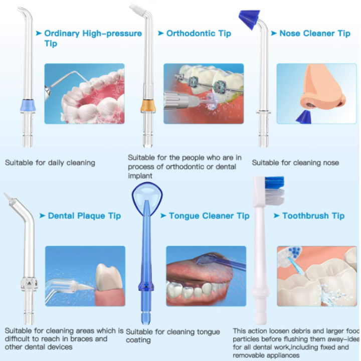 Máy tăm nước kiêm bàn chải đánh răng cầm tay nhãn hiệu Unifeel HF-6 Có 5 chế độ hoạt động - HÀNG NHẬP KHẨU