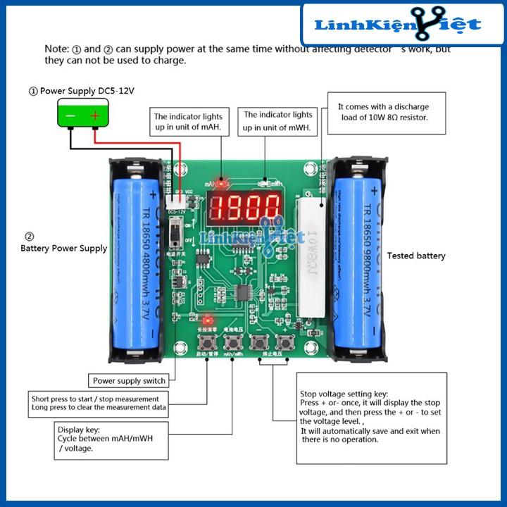 Module Kiểm Tra Dung Lượng Thực Pin 18650 XH-M240