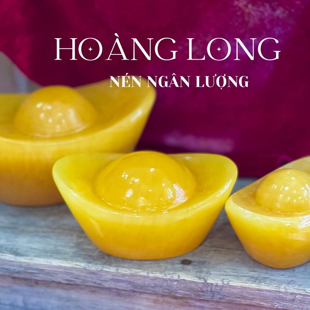Thỏi Vàng Kim Nguyên Bảo, Trĩnh Vàng Thần Tài Đá Ngọc Hoàng Long - Dài 12cm & 16cm