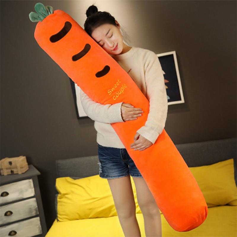 Hoạt Hình Động Vật Sang Trọng Dài Gối Thực Vật Dài Đệm Cà Rốt Kỳ Lân Hổ Husky Bò Đồ Chơi Nhồi Bông Phòng Ngủ Ngủ Gối Quà Tặng