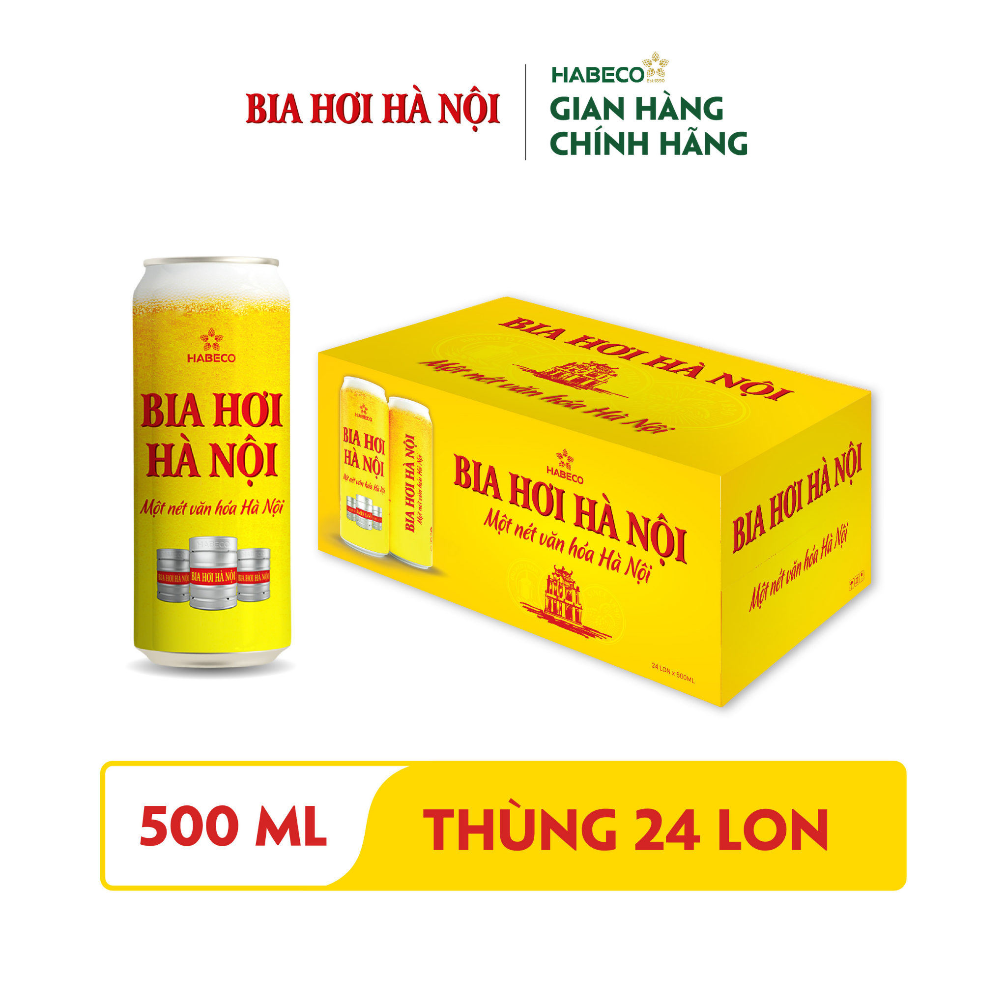 Combo 2 Thùng Bia Hơi Hà Nội - Thùng 24 lon 500ml