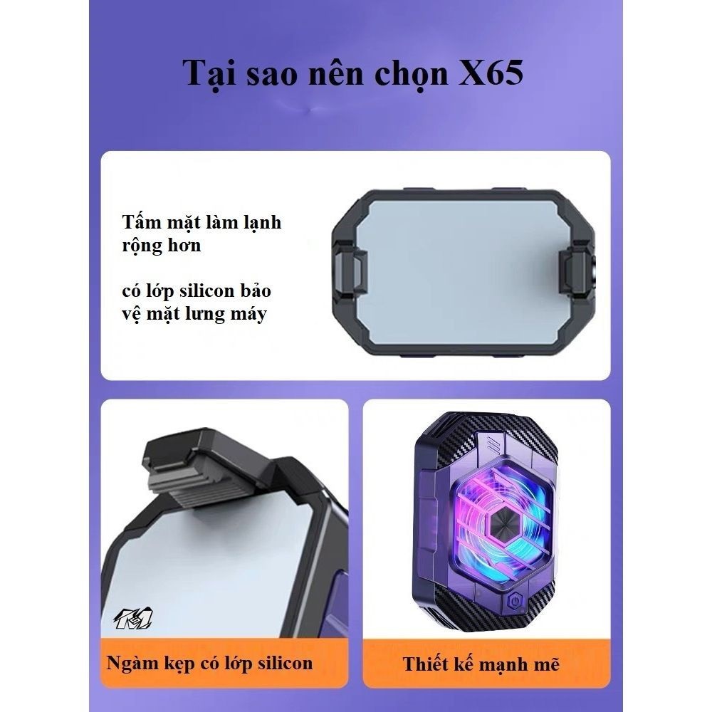 Quạt tản nhiệt điện thoại sò lạnh Sothing X65A, công suất 24w, làm lạnh siêu nhanh- Hàng chính hãng