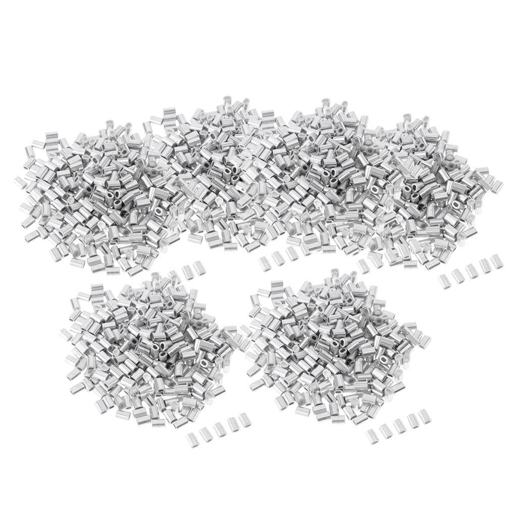 600 Pack Of Aluminium Fishing Crimps Double Barrel Crimp Sleeves 0.8mm