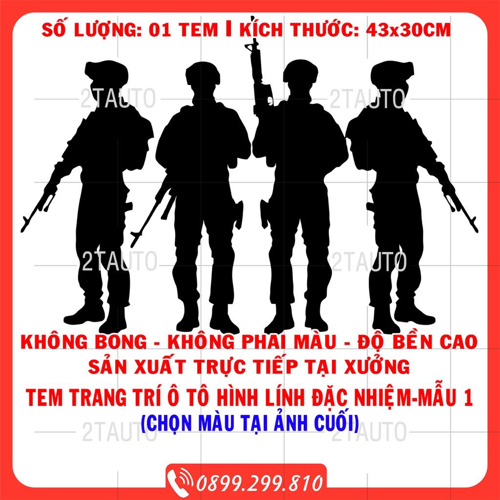 Tem decal sticker LÍNH BIỆT KÍCH dán xe nhiều kích thước, chống thấm nước, logo LÍNH MỸ dán trang trí ô tô xe hơi -MẪU 1