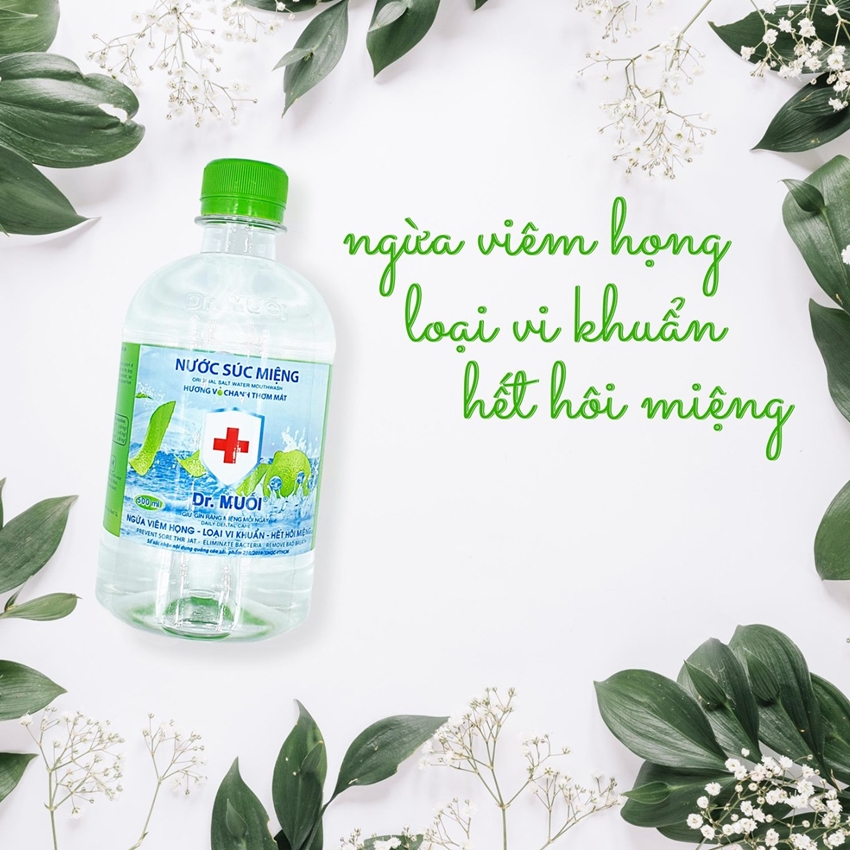 Nước súc miệng Dr. Muối hương vỏ chanh -Loại vi khuẩn, ngừa viêm họng, hết hôi miệng, chống sâu răng
