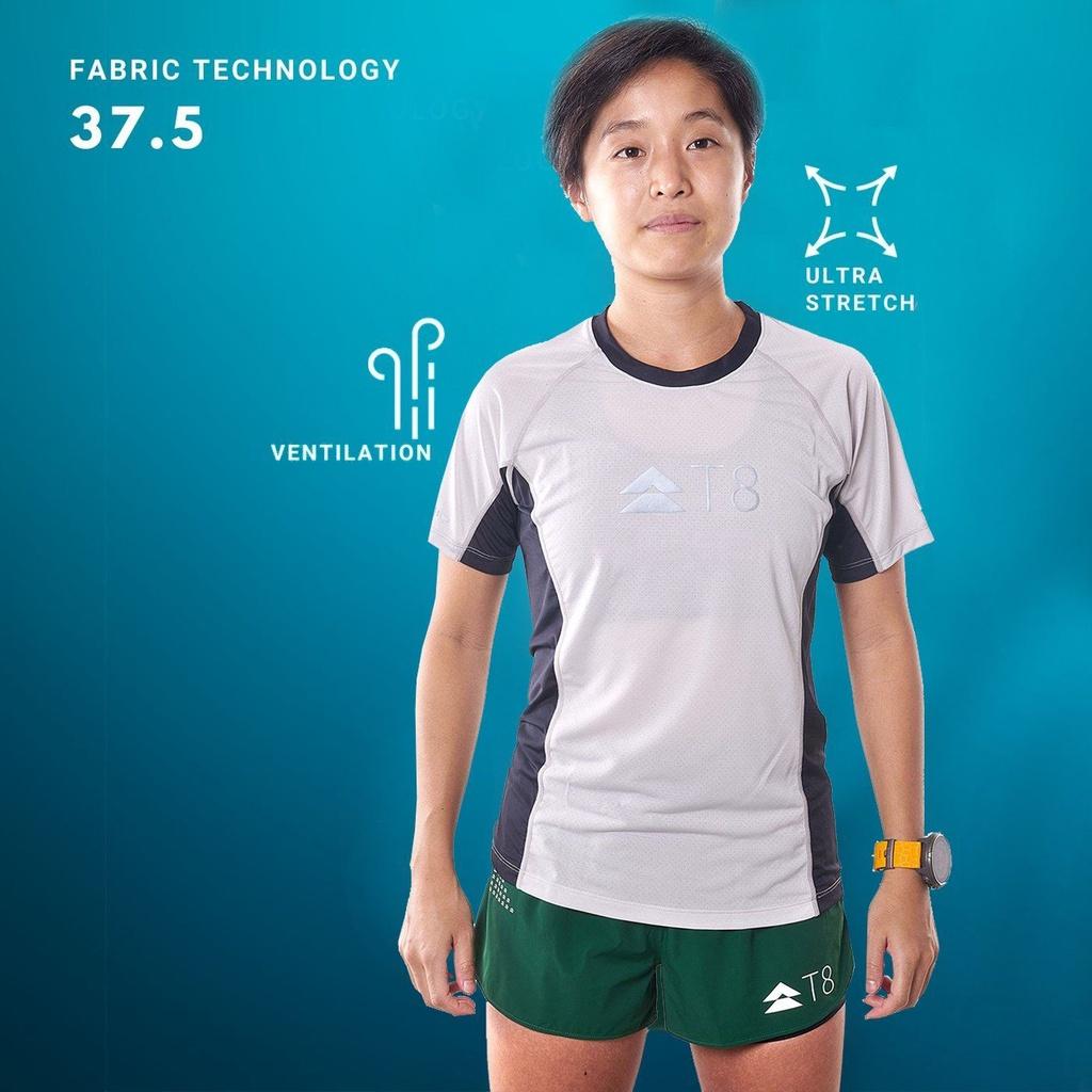 Áo Chạy Bộ Nữ T8 Iced Tee Women Platinum - Ghi Nhạt