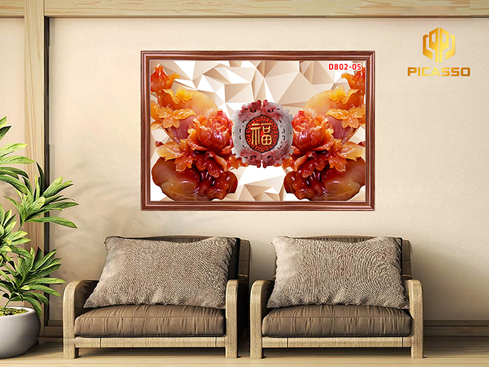 Tranh kính cường lực Hoa ngọc D802 01
