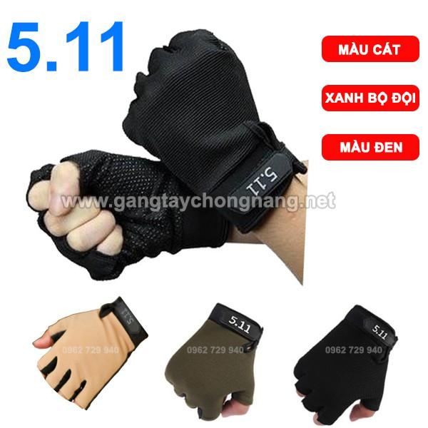 GĂNG TAY 511 CỤT NGÓN - GĂNG TAY ĐI XE MÁY HỞ NGÓN CHO NAM CHỐNG NẮNG, HẠT CAO SU BÁM TAY LÁI, THOÁNG MÁT