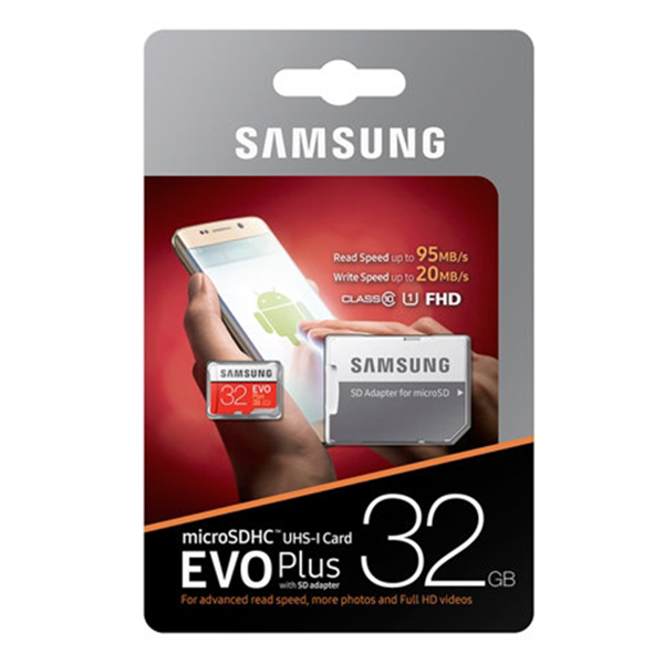 Thẻ Nhớ Micro SD Samsung Evo Plus U1 32GB Class 10 - 95MB/s (Kèm Adapter) - Hàng Chính Hãng