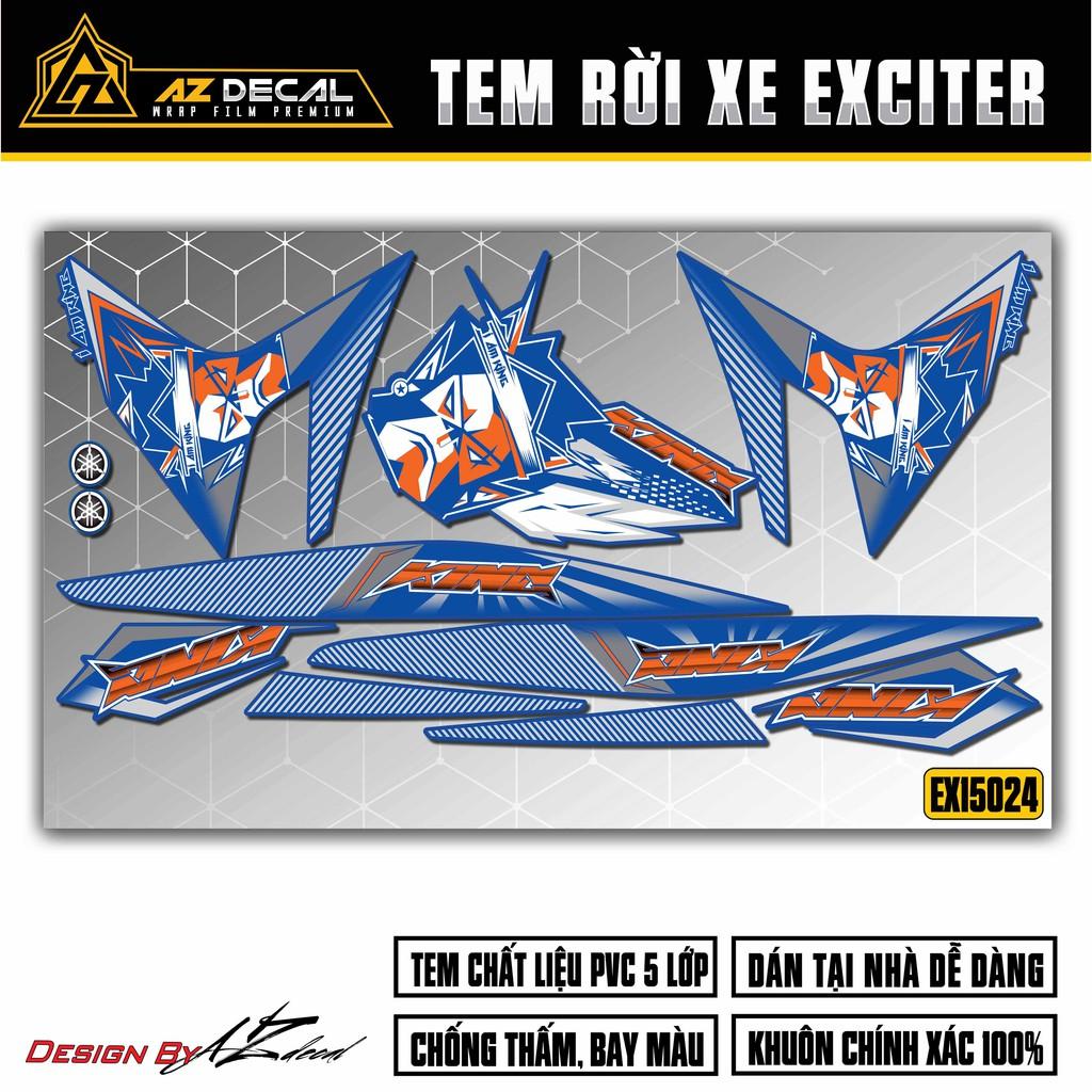 Tem Rời Dán Xe Exciter 150 Mẫu KING | EX15024 | Decal Chế Ex150 Cao Cấp Chống Nước, Chống Bay Màu