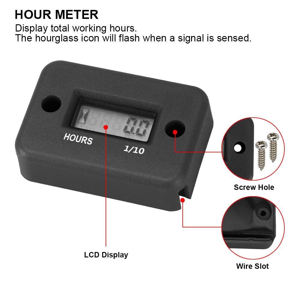 Đồng hồ đo thời gian kỹ thuật số màn hình LCD chống thấm nước cho xe máy ATV