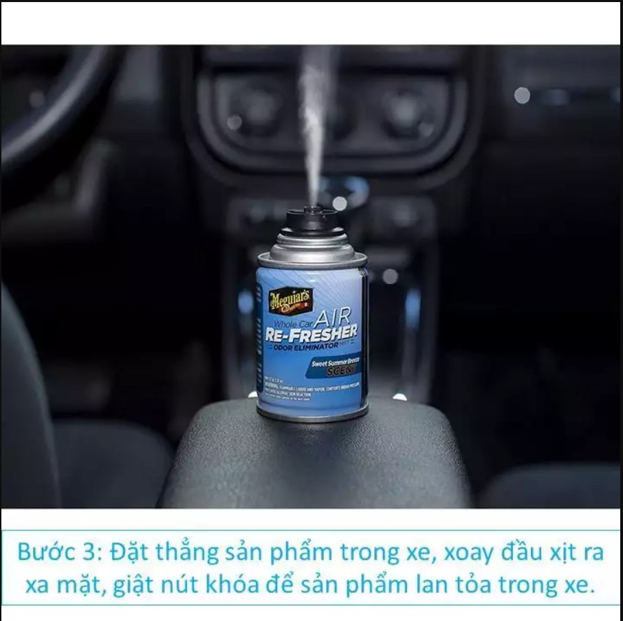 Meguiar's Xịt khử mùi, diệt khuẩn nội thất xe hơi Hương mùa hè - Air Refesher - Summer Breeze Scent - G16602, 57 g