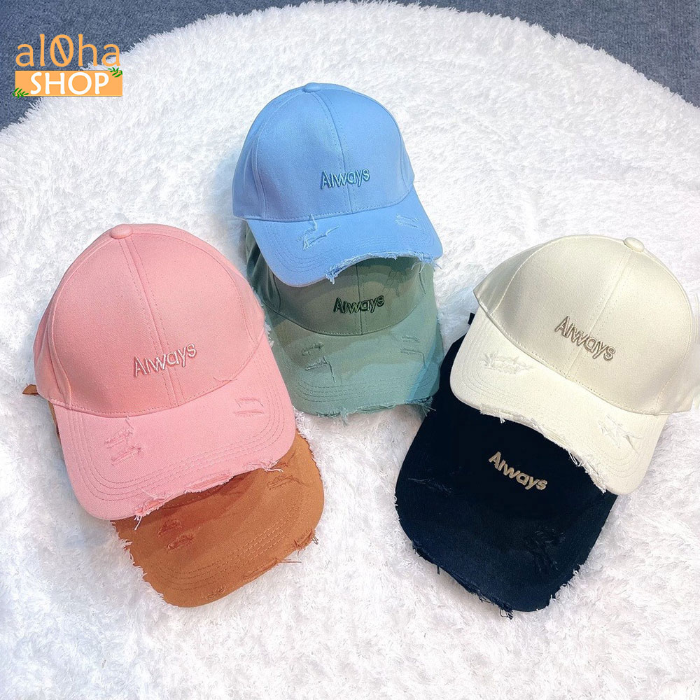 Nón Ulzzang thêu chữ Always - Mũ lưỡi trai unisex nam nữ chống nắng - al0ha Shop