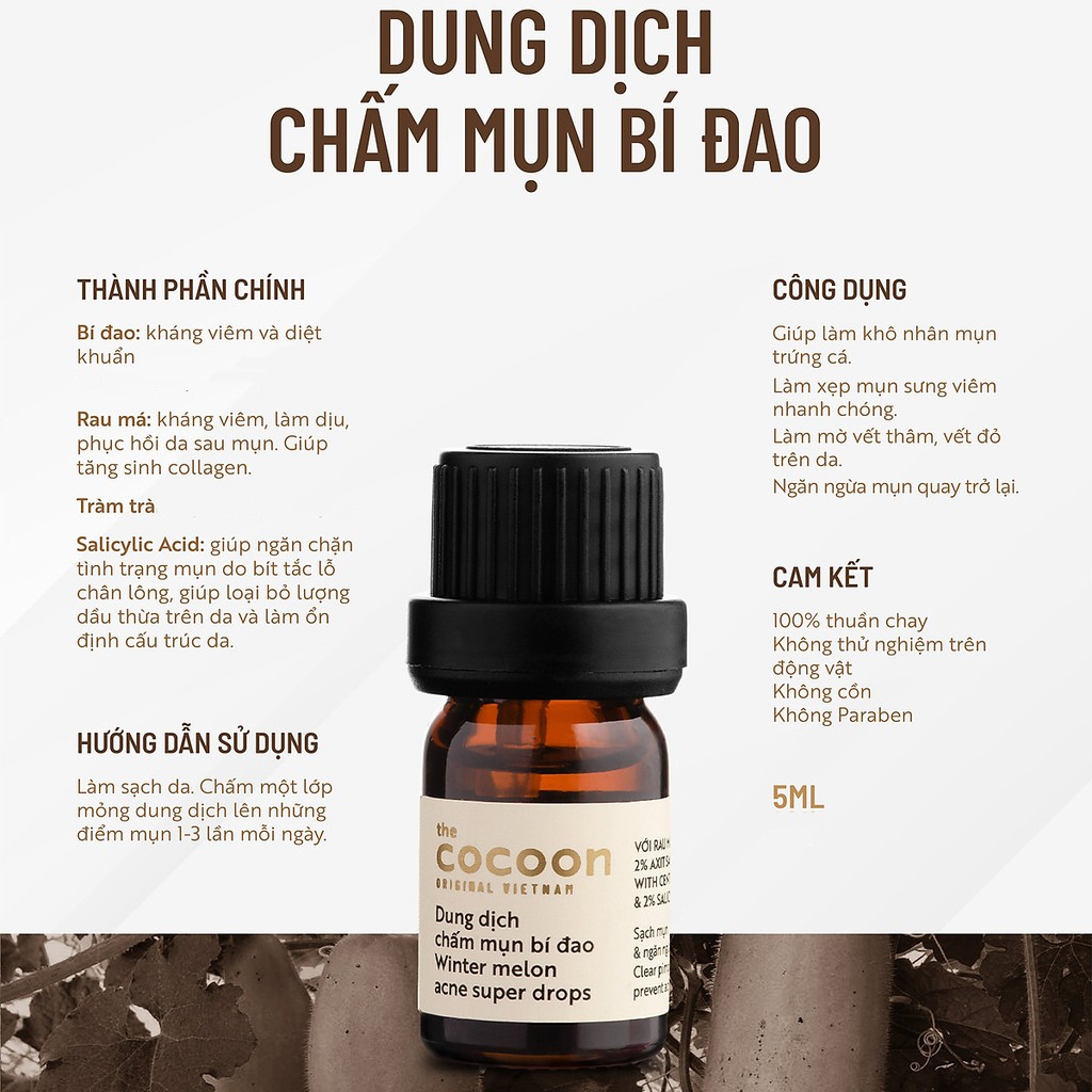Dung dịch chấm mụn bí đao Cocoon 5ml