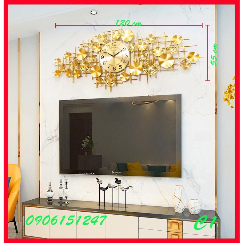 Đồng hồ treo tường trang trí decor C1 kích thước 120 x 55 cm