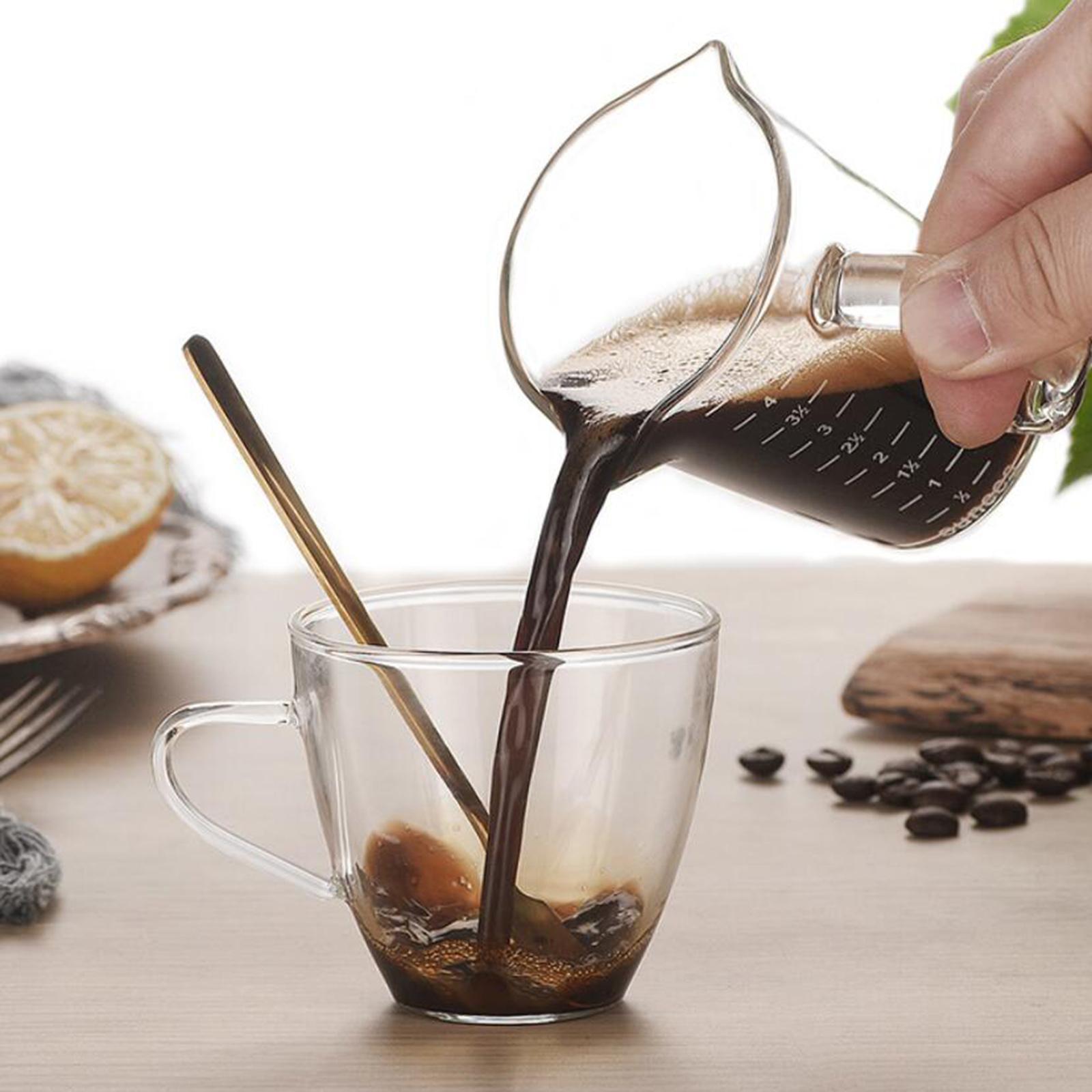 3pcs Espresso Glass Measuring Milk Cup Tea Cafe Drink Shaker Coffee Ounce Mug