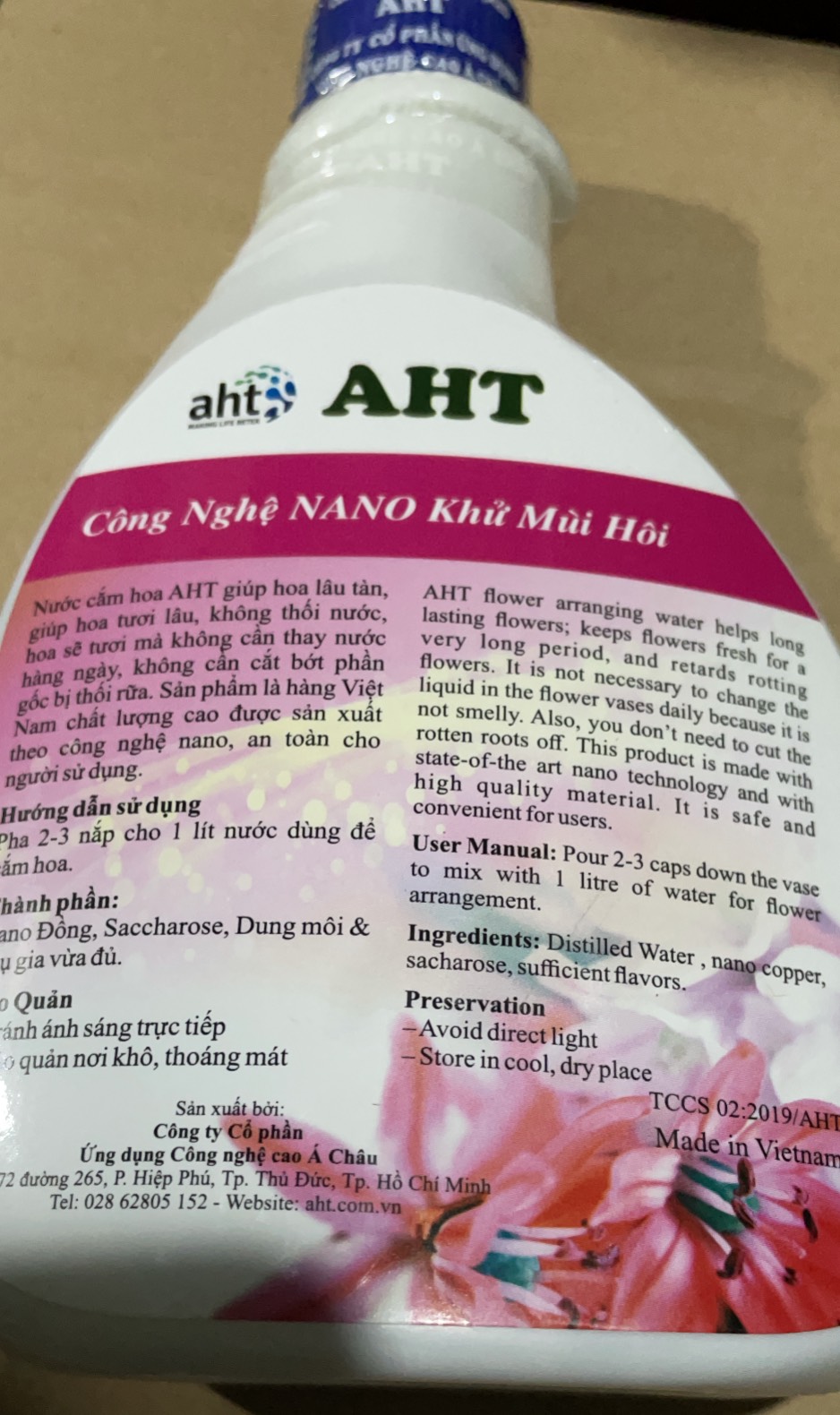 Nước cắm hoa AHT 430 ml giúp hoa lâu tàn