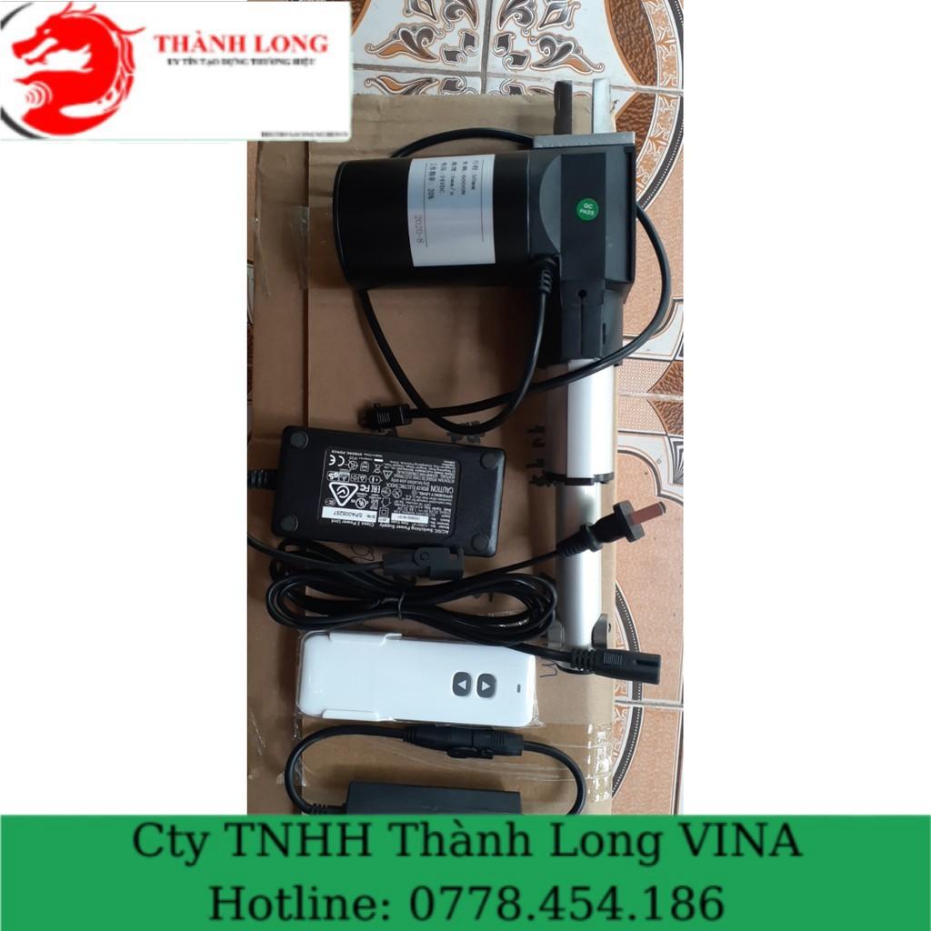 Xilanh điện 24v hành trình 50mm nâng hạ 600 kg và bộ điều khiển tự động.