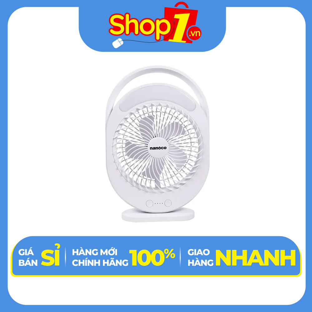 Quạt sạc điện đèn LED Nanoco NRF6310W - Hàng chính hãng - Chỉ giao HCM