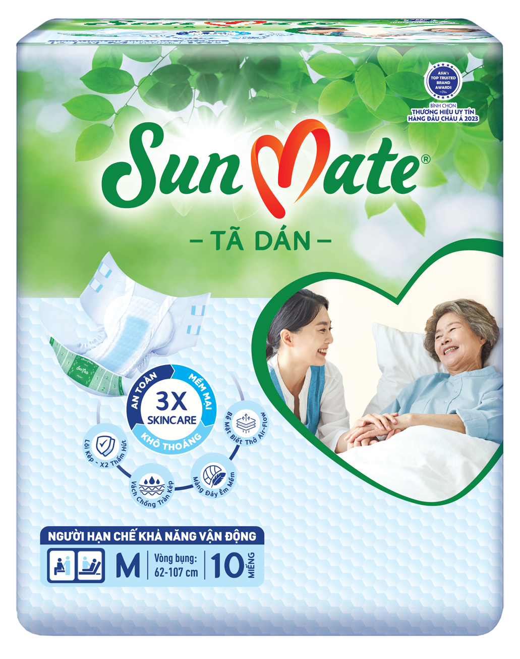 Combo 2 Tã Dán Người Lớn SunMate G2 Size M10 (10 Miếng)