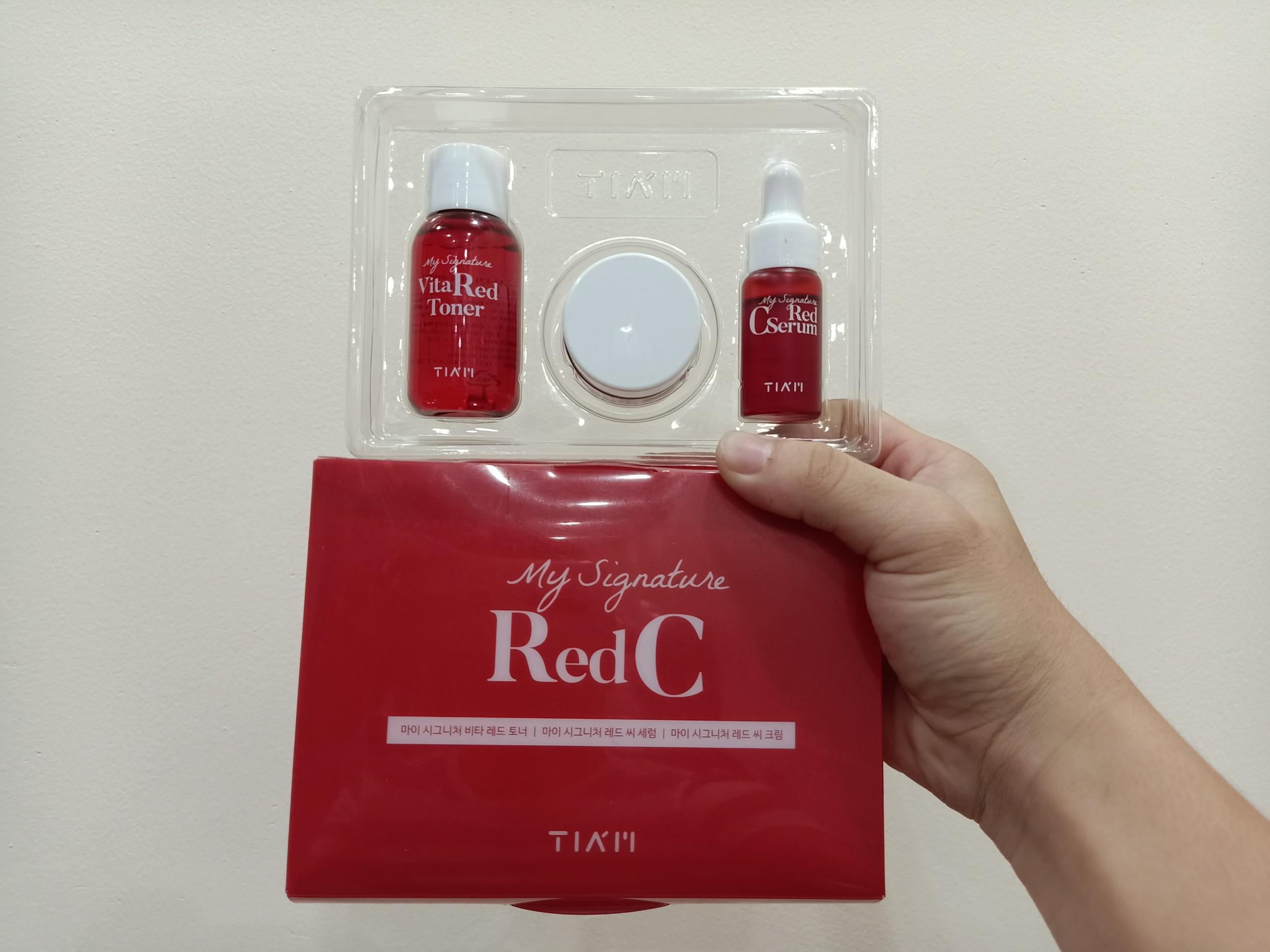 Bộ Kit 3 món dưỡng trắng da làm mờ thâm TIAM My Signature Red C Kit