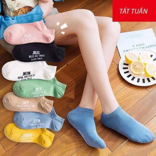 Tất tuần  7 TẤT NỮ SIÊU ĐẸP CỔ NGẮN, TẤT THỨ, TẤT TUẦN